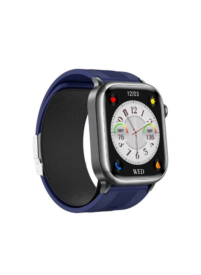 Domars Smart Watch for Women Men,Sports Modes Smartwatch with 2.06" HD Touchsreen, with Real-Time Monitoring of Heart Rate, Blood Oxygen, Body Temperature, Blood Pressure, Sleep Auality and Stress Levels.Bluetooth Call & Music Control Fitness Watch for iPhone/Android (Blue) - Image 2